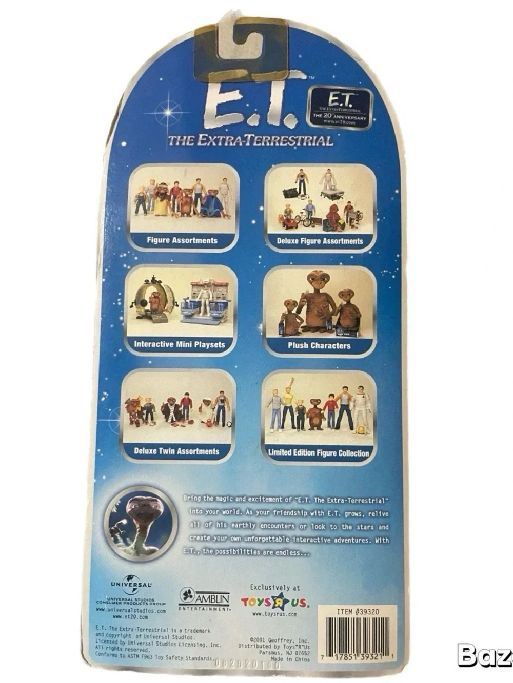 2001 RARE retired E.T. The extra terrestrial LIMITED EDITION  ACTION FIGURE